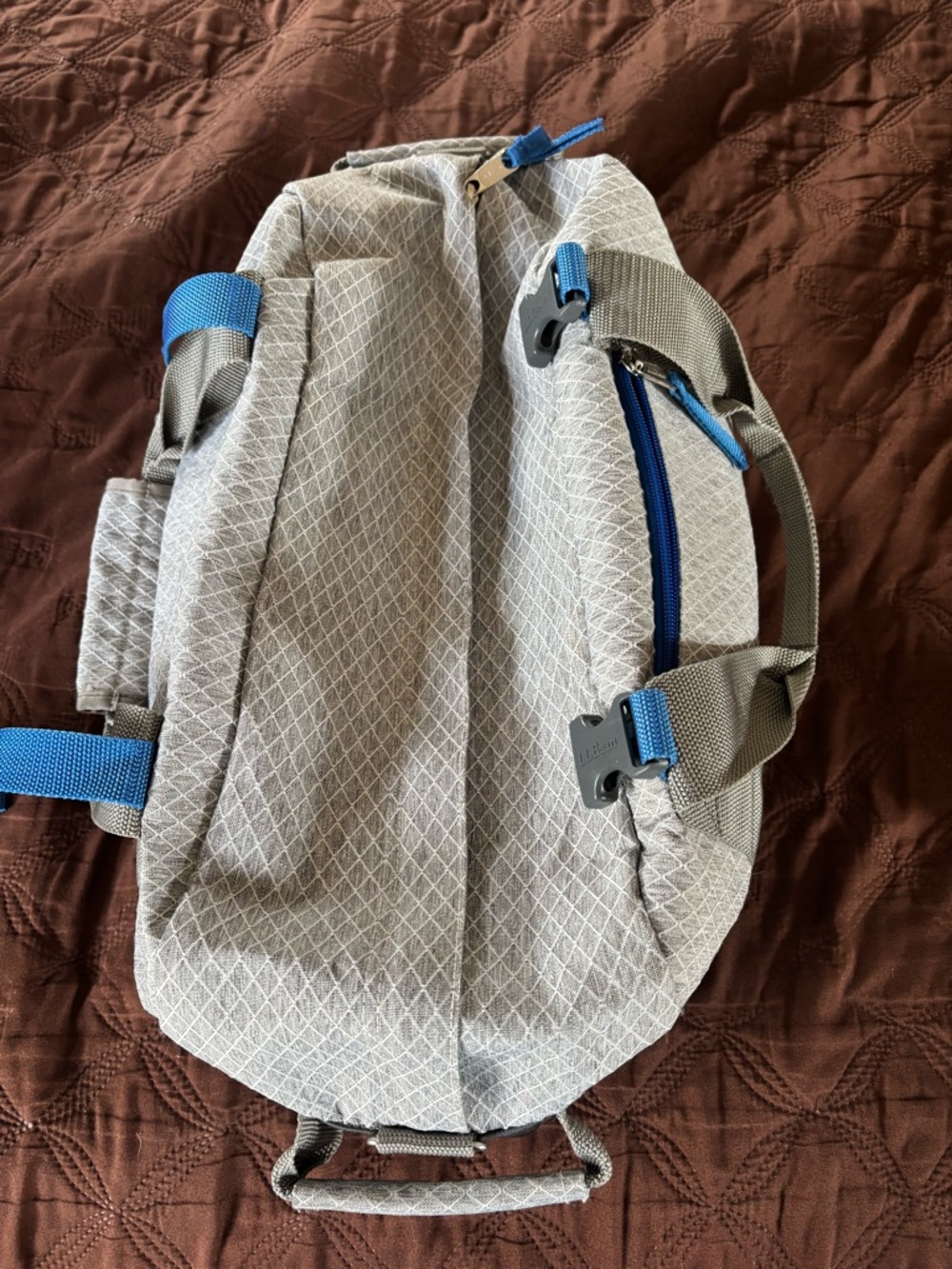 L.L. Bean Light Gray Adventure Duffle with Blue Accents - Picture 14 of 14